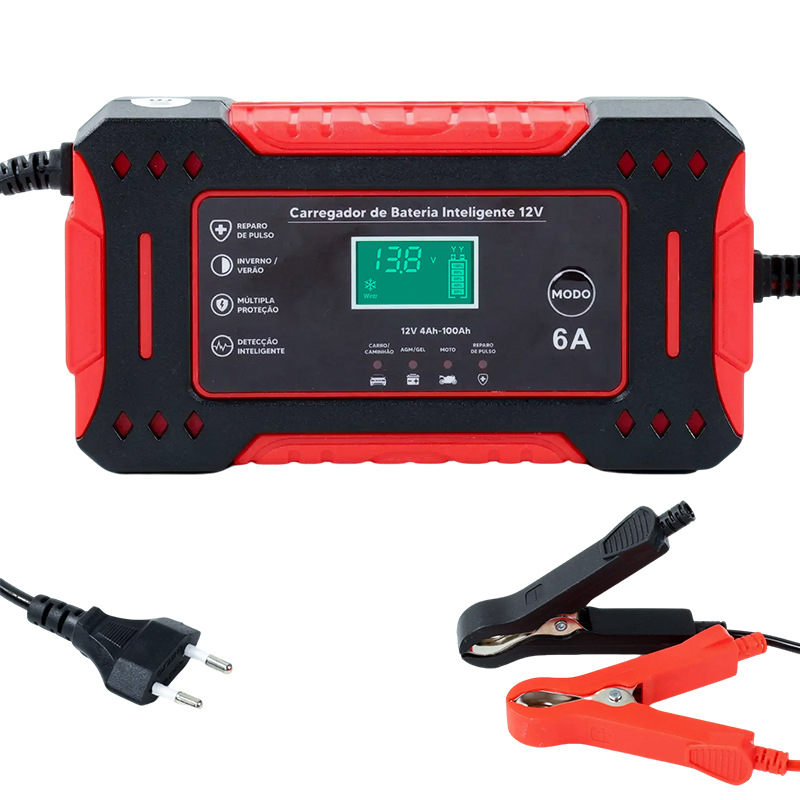 🔋 60% OFF! ⚡ SMART BATTERY CHARGER - Universal for Car & Motorcycle, Auto Voltage Detection, Overcharge Protection, LCD Display & Compact Design 🚗🏍️