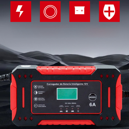 🔋 60% OFF! ⚡ SMART BATTERY CHARGER - Universal for Car & Motorcycle, Auto Voltage Detection, Overcharge Protection, LCD Display & Compact Design 🚗🏍️