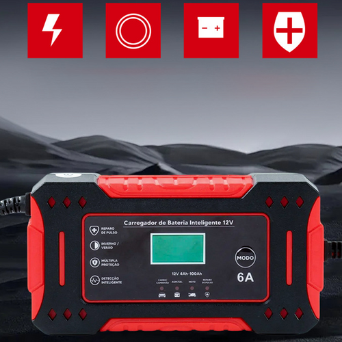 🔋 60% OFF! ⚡ SMART BATTERY CHARGER - Universal for Car & Motorcycle, Auto Voltage Detection, Overcharge Protection, LCD Display & Compact Design 🚗🏍️