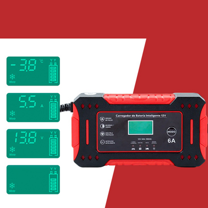 🔋 60% OFF! ⚡ SMART BATTERY CHARGER - Universal for Car & Motorcycle, Auto Voltage Detection, Overcharge Protection, LCD Display & Compact Design 🚗🏍️