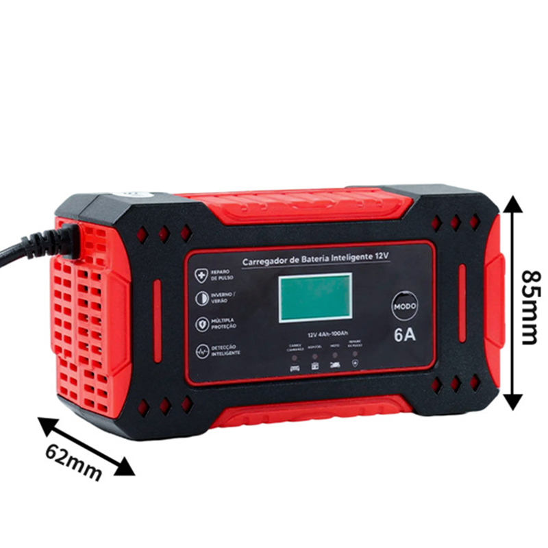 🔋 60% OFF! ⚡ SMART BATTERY CHARGER - Universal for Car & Motorcycle, Auto Voltage Detection, Overcharge Protection, LCD Display & Compact Design 🚗🏍️